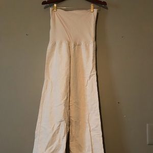 Linen rollover pants
